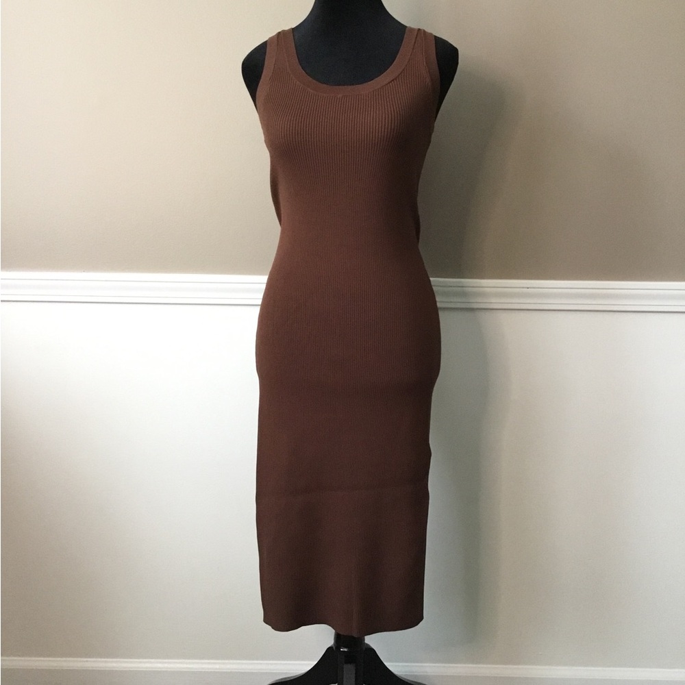 The Drop Brown Midi Dress